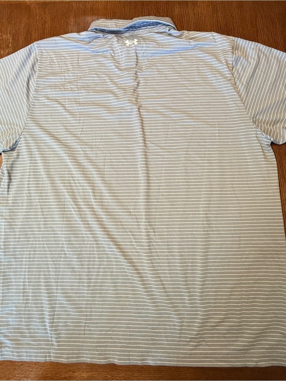 Under Armour Men's 4XL Light Gray and White Striped Polo Shirt - Picture 4 of 5